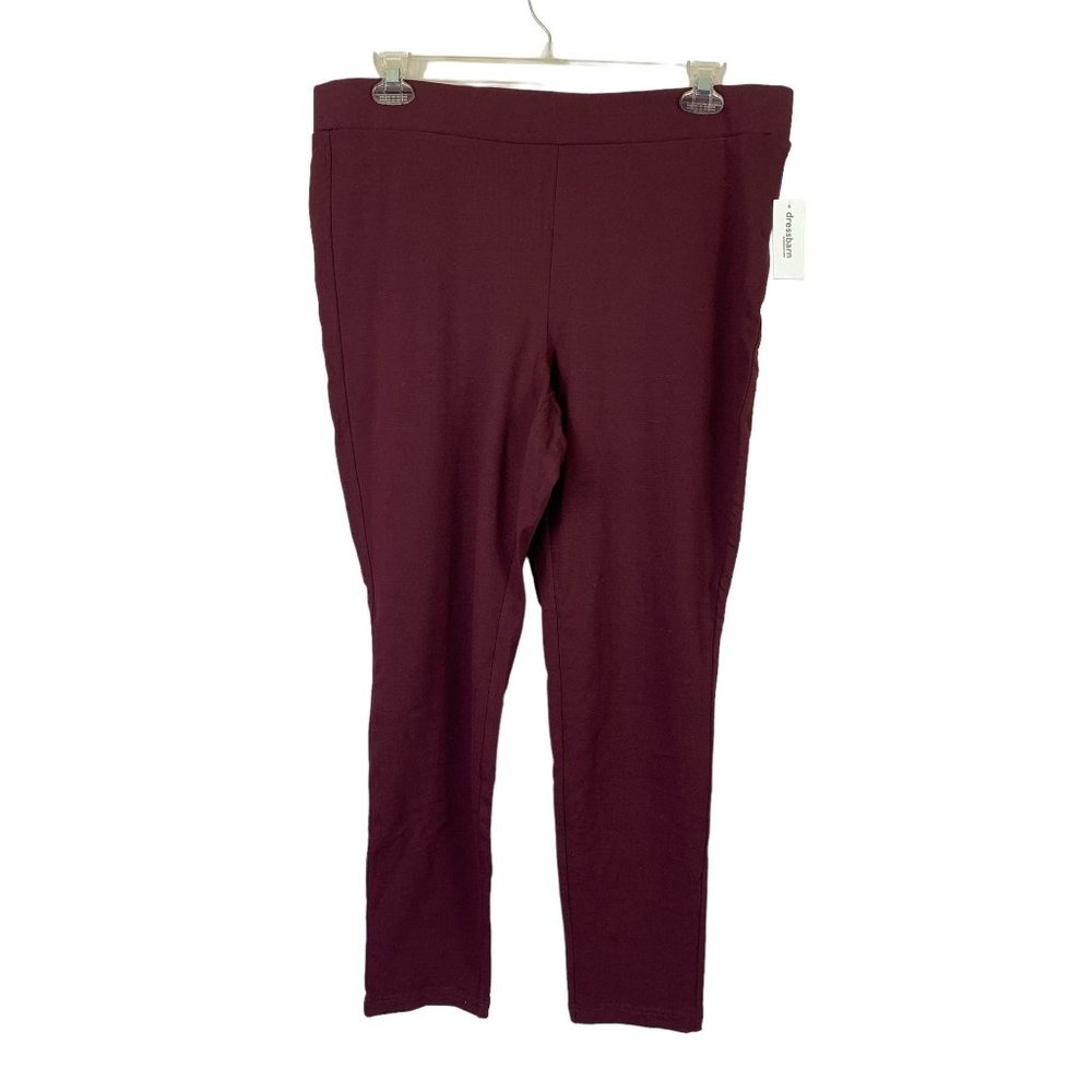 NWT Roz & Ali 1X Burgundy Stretch Pants